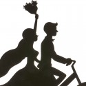 Pareja boda metal negro bicicleta 18 cm