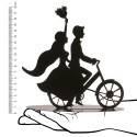 Pareja boda metal negro bicicleta 18 cm
