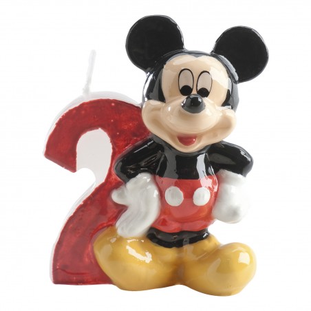 Vela 3d Nº2 Mickey 6,5cm