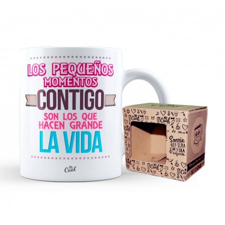 Taza los pequeños momentos contigo son los que hacen grande la vida