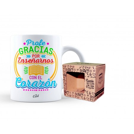 Taza Profe Gracias Por Enseñarnos Con El Corazón Hombre