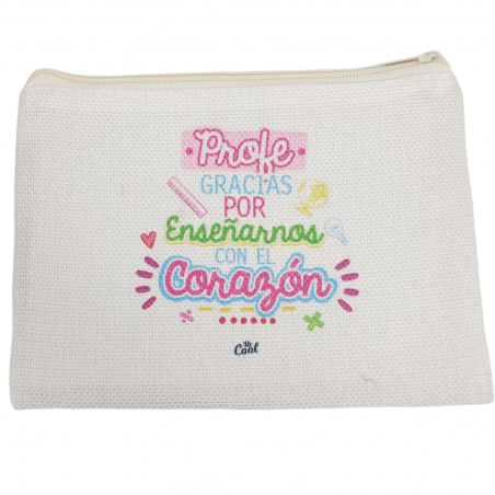 Neceser Profe Gracias Por Enseñarnos Con El Corazón (rosa)