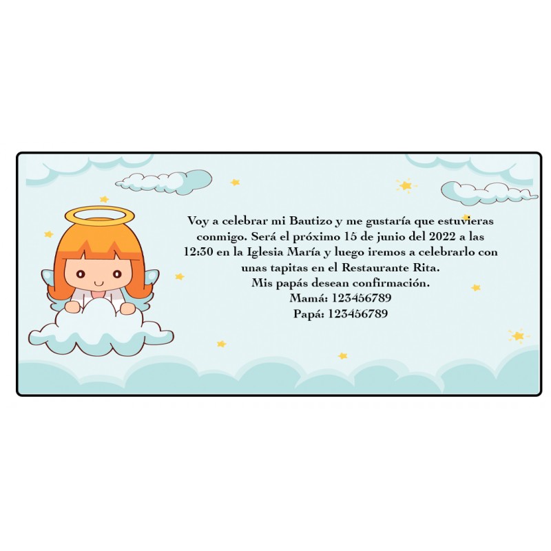 Invitaciones De Bautizo Niña Angelito Invitaciones De Bautizo Niña Angelito