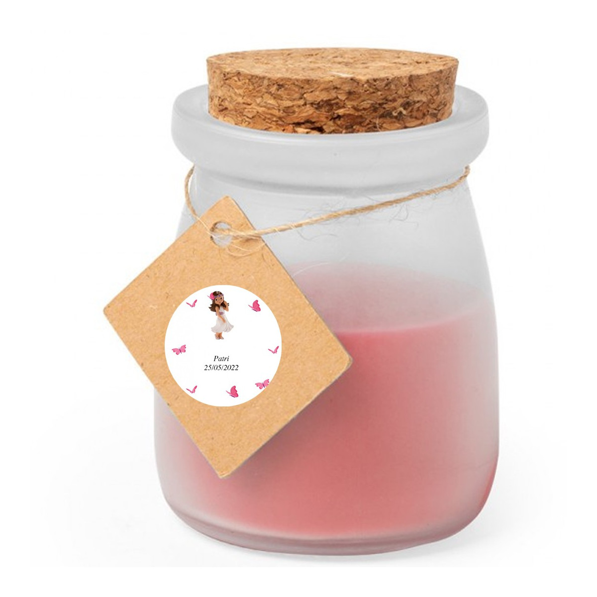Vela de cristal aromática personalizada comunión niña