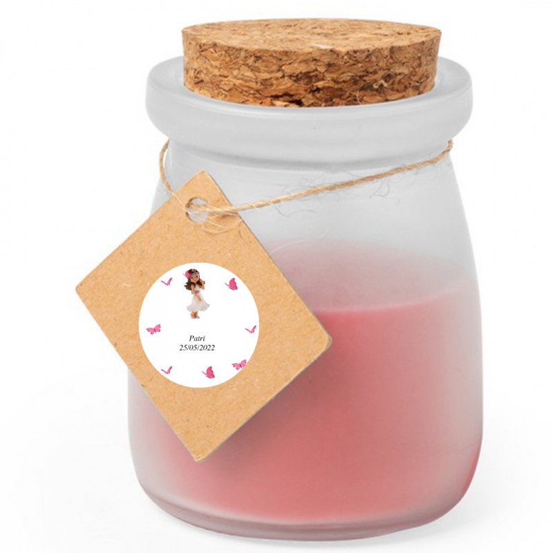 Vela De Cristal Aromática Personalizada Comunión Niña Vela De Cristal Aromática Personalizada Comunión Niña