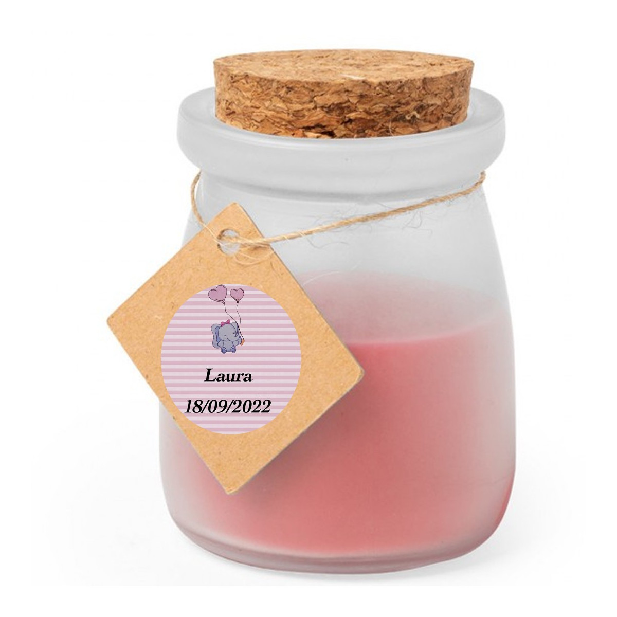 Vela aromática personalizada bautizo niña