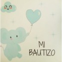 Vela Aromática Celeste Con Tapa Personalizada Para Butizo