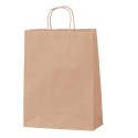Bolsa de papel kraft marrón grande con asa rizada