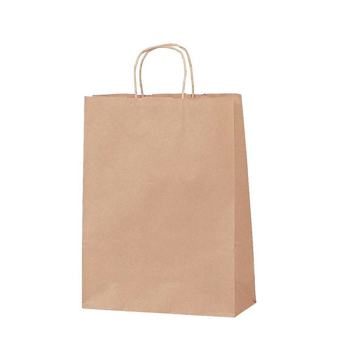 Bolsa de papel kraft marrón grande con asa rizada