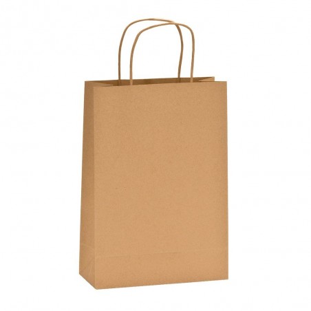 Bolsa Papel Kraft Con Asas Rizadas