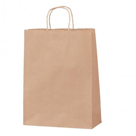 Bolsa De Papel Kraft Con Asa Rizada