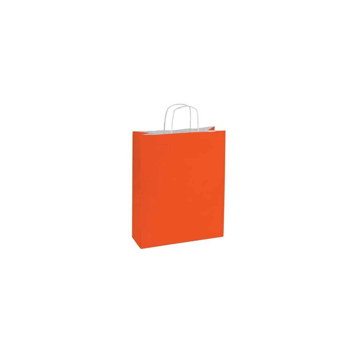 Bolsa kraft naranja coral con asa rizada