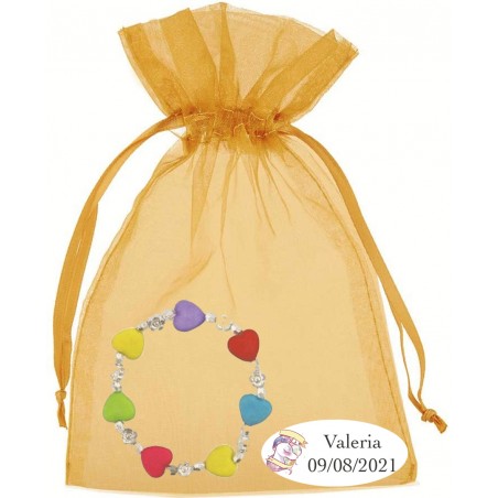 Pulsera Para Niñas En Bolsa De Organza Personalizada