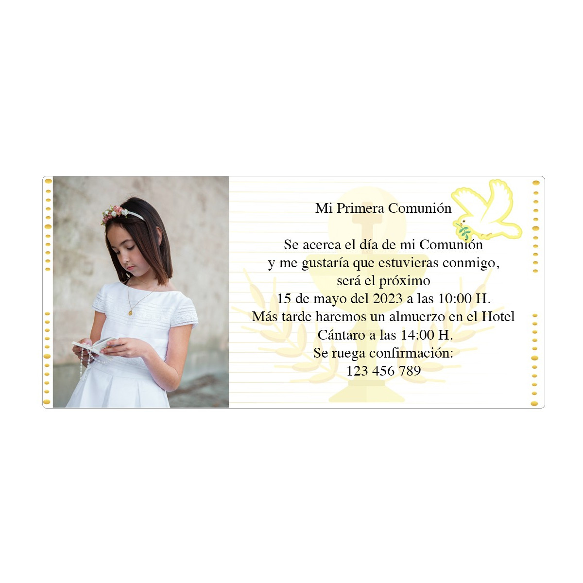 Invitación comunión con foto