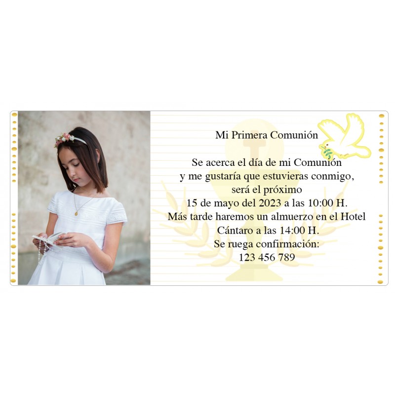 Invitación Comunión Con Foto Invitación Comunión Con Foto