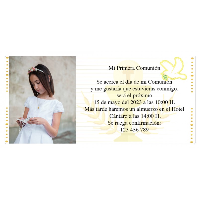 Invitación Comunión Con Foto