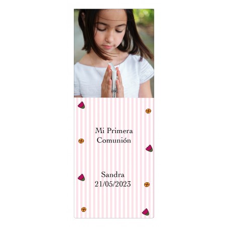 Adhesivo Comunión Niña Personalizado Con Foto