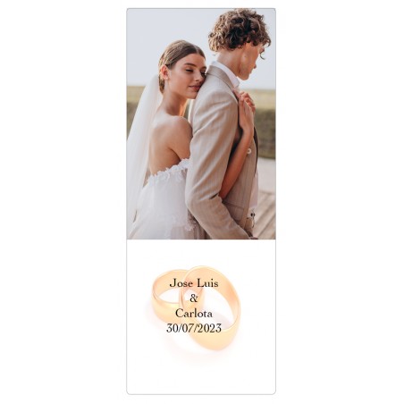 Adhesivo alianza boda personalizado con foto