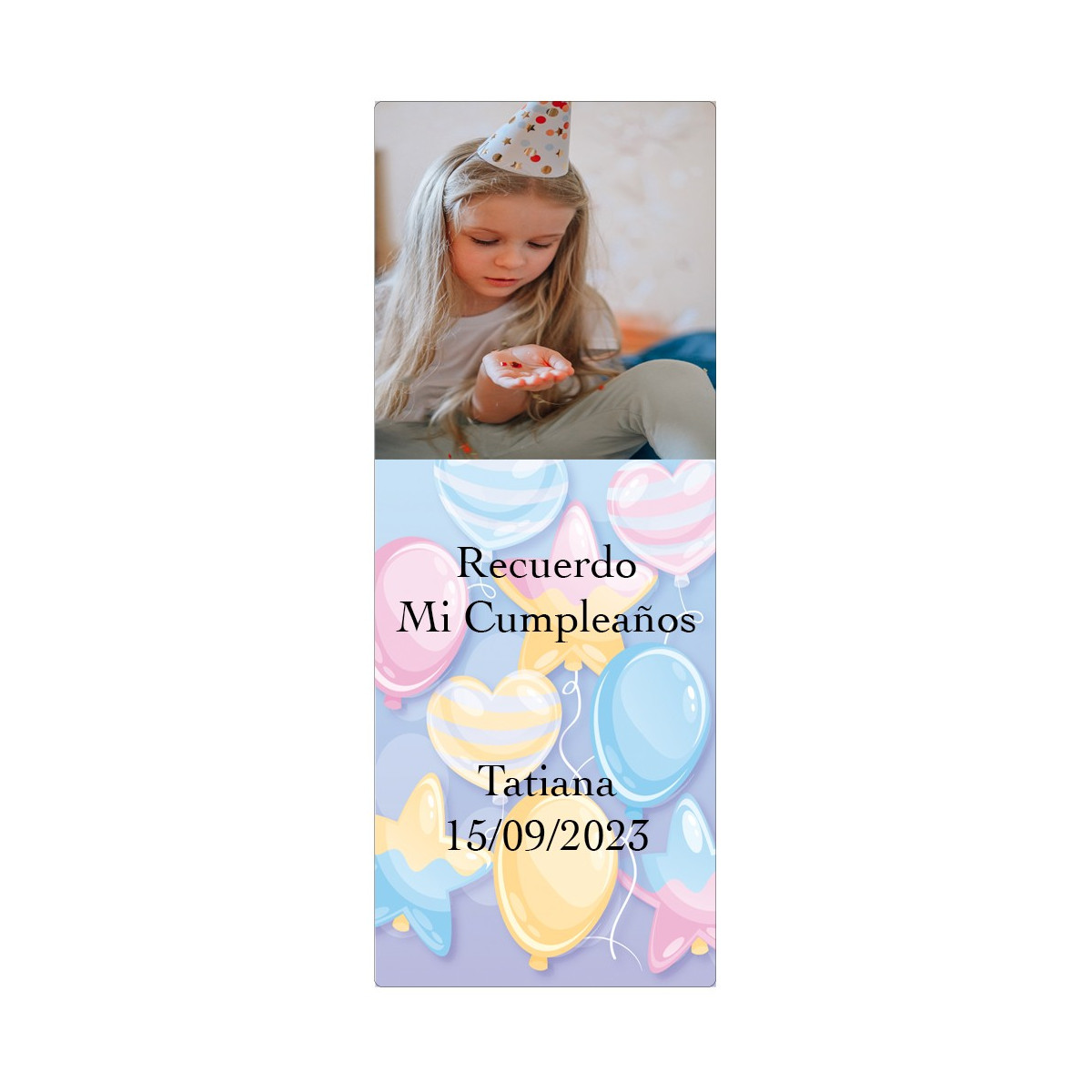 Adhesivo personalizado con foto para cumpleaños