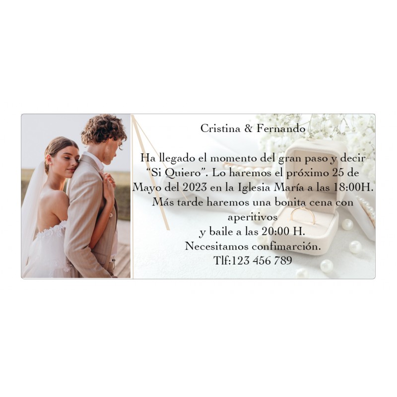 Invitaciones Boda Con Foto De Los Novios Personalizada Invitaciones Boda Con Foto De Los Novios Personalizada