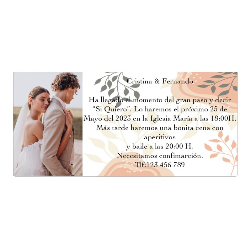 Invitaciones boda personalizada con foto