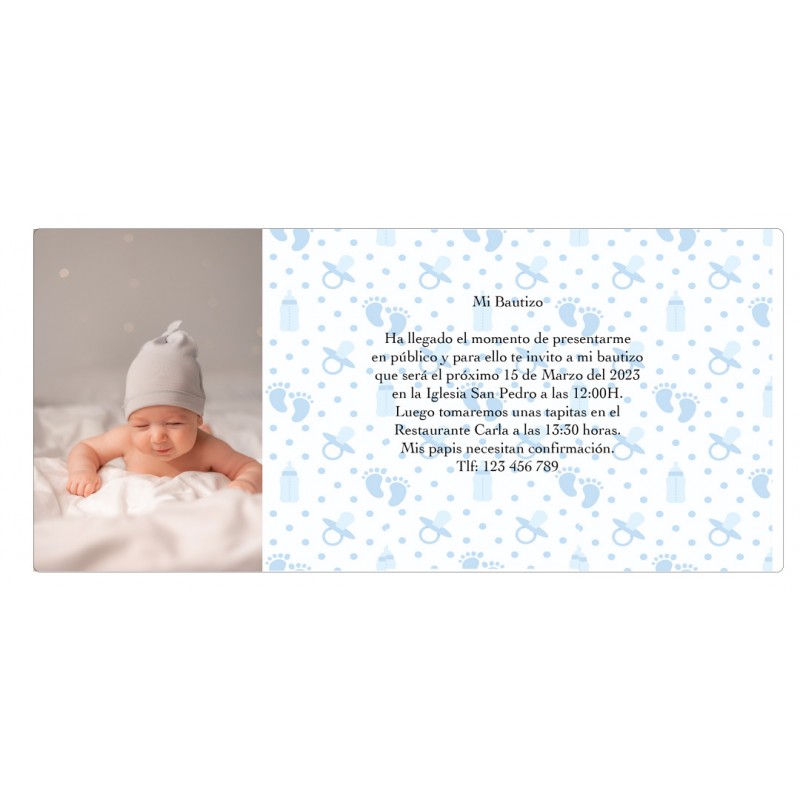 Invitaciones Para Bautizo Con Foto De Niño Personalizadas Invitaciones Para Bautizo Con Foto De Niño Personalizadas