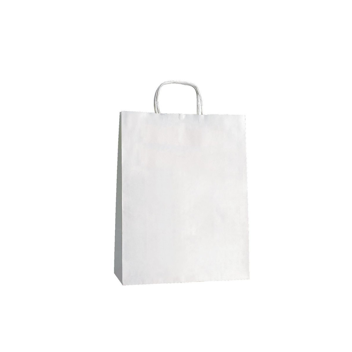Bolsa kraft blanca con asa rizada
