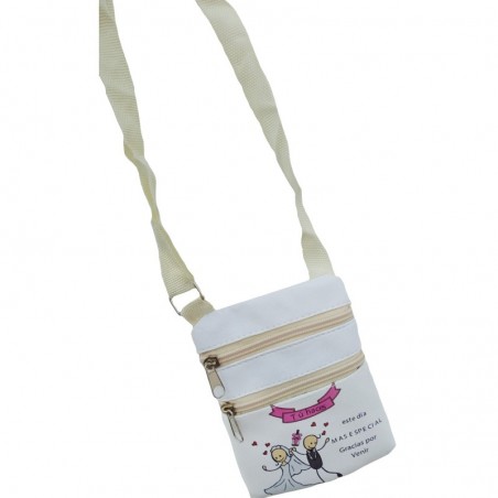 Bolso abanico chancla set de manicura monedero espejo y bolígrafo en bolsa blanca kraft personalizada con adhesivo