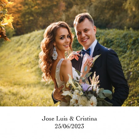 Adhesivo Personalizado 5 X 5 Con Foto Y Texto