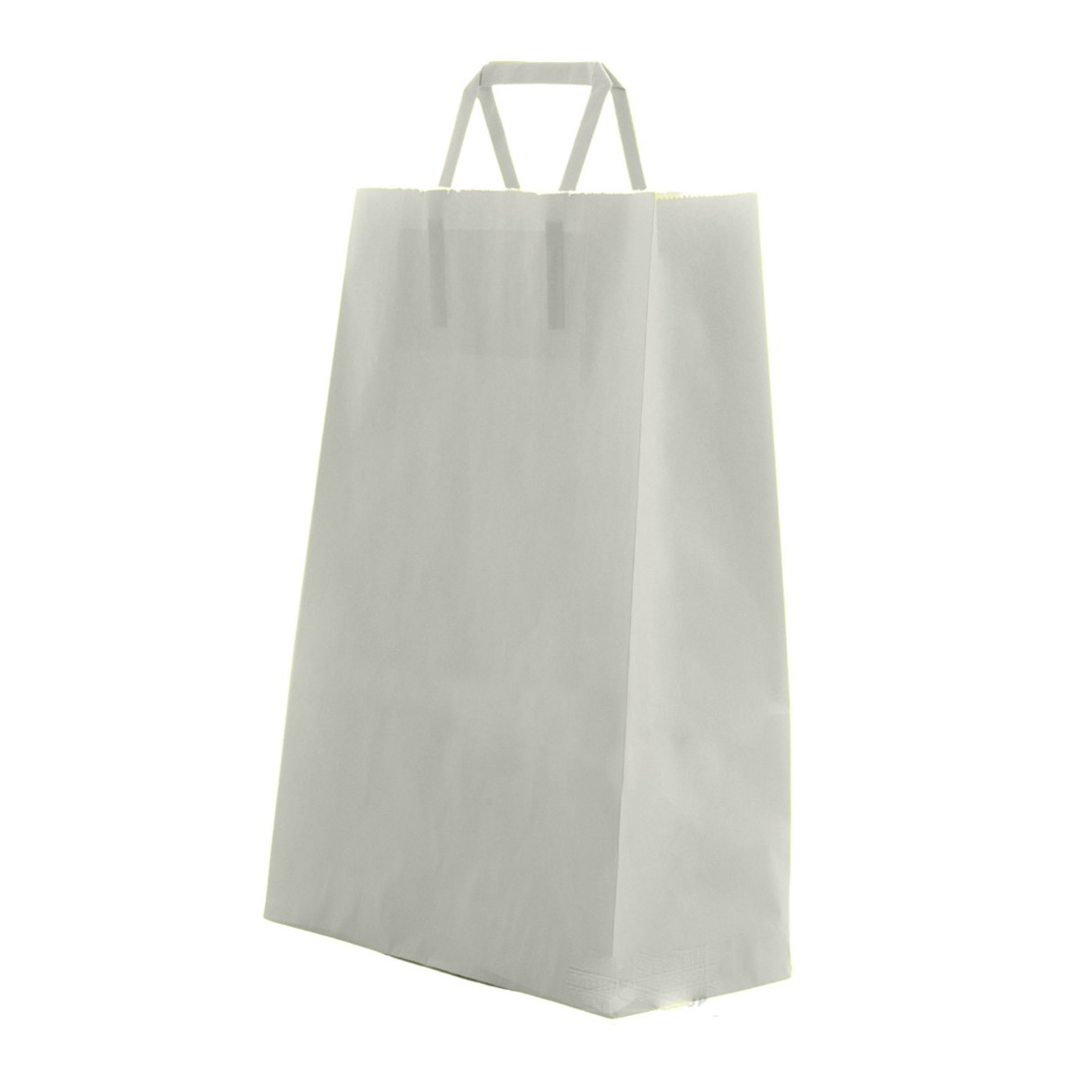 Bolsa de papel celulosa color plata asa plana