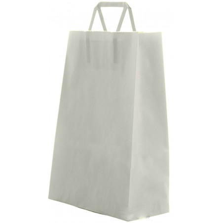 Bolsa De Papel Celulosa Color Plata Asa Plana