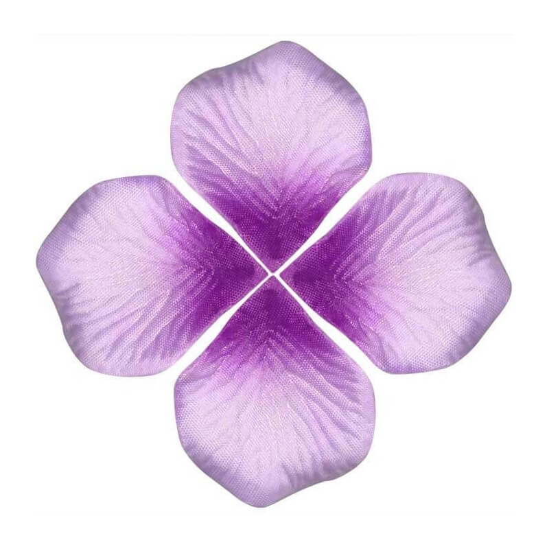 Pétalos de rosa artificiales en tonos lila para celebraciones especiales