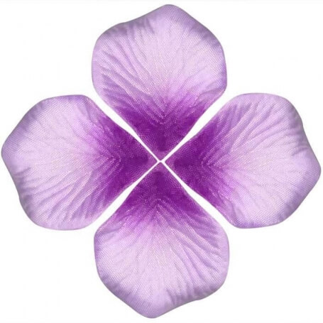 Pétalos de rosa artificiales en tonos lila para celebraciones especiales