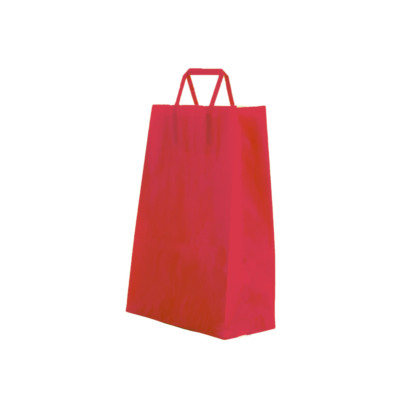 Bolsa de papel celulosa color roja con asa plana