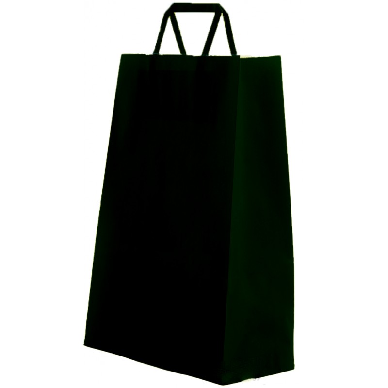 Bolsa De Papel Celulosa Color Negro Con Asa Plana Bolsa De Papel Celulosa Color Negro Con Asa Plana