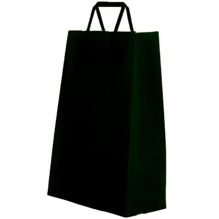 Bolsa De Papel Celulosa Color Negro Con Asa Plana