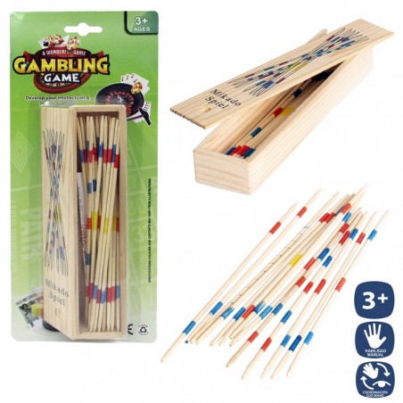 Mikado Madera 31 Pzas Caja C Tapa 18 Cm