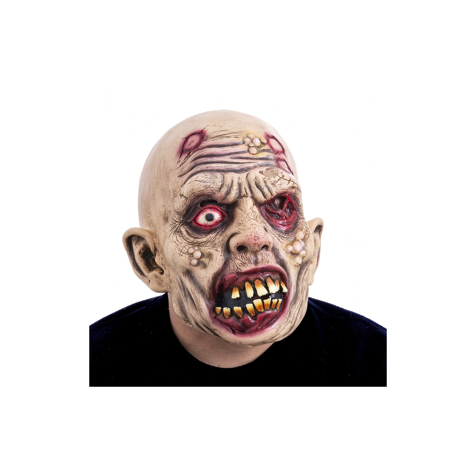 Máscara cabeza zombi látex 24 x 20 x 26 cm