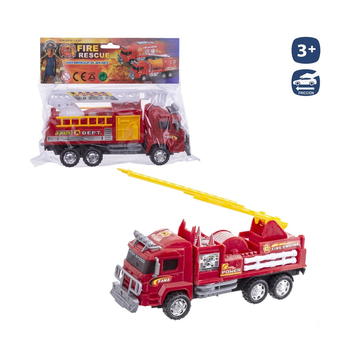 Camión bomberos fricción 2 m 23 cm
