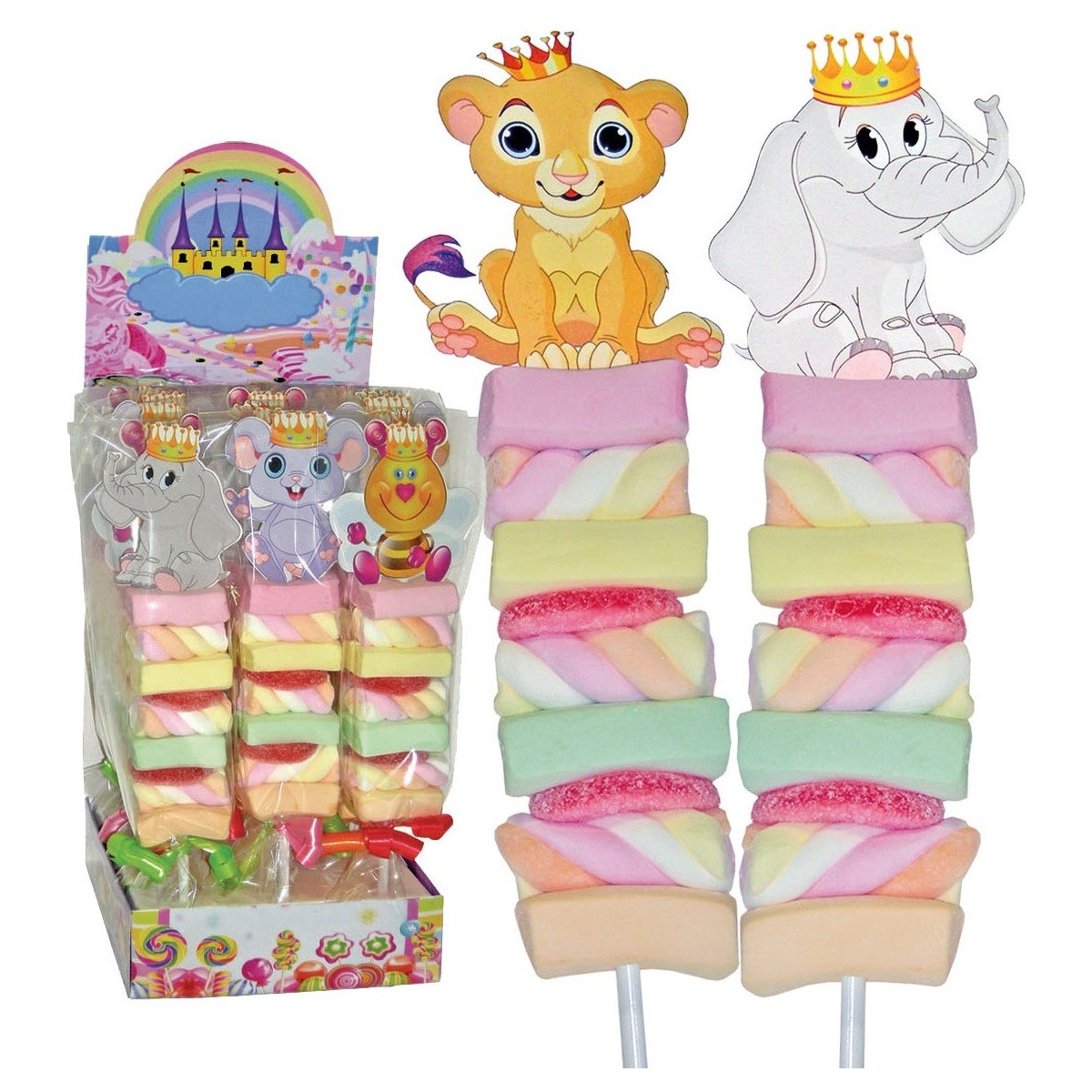 Pinchos de chuches para niños