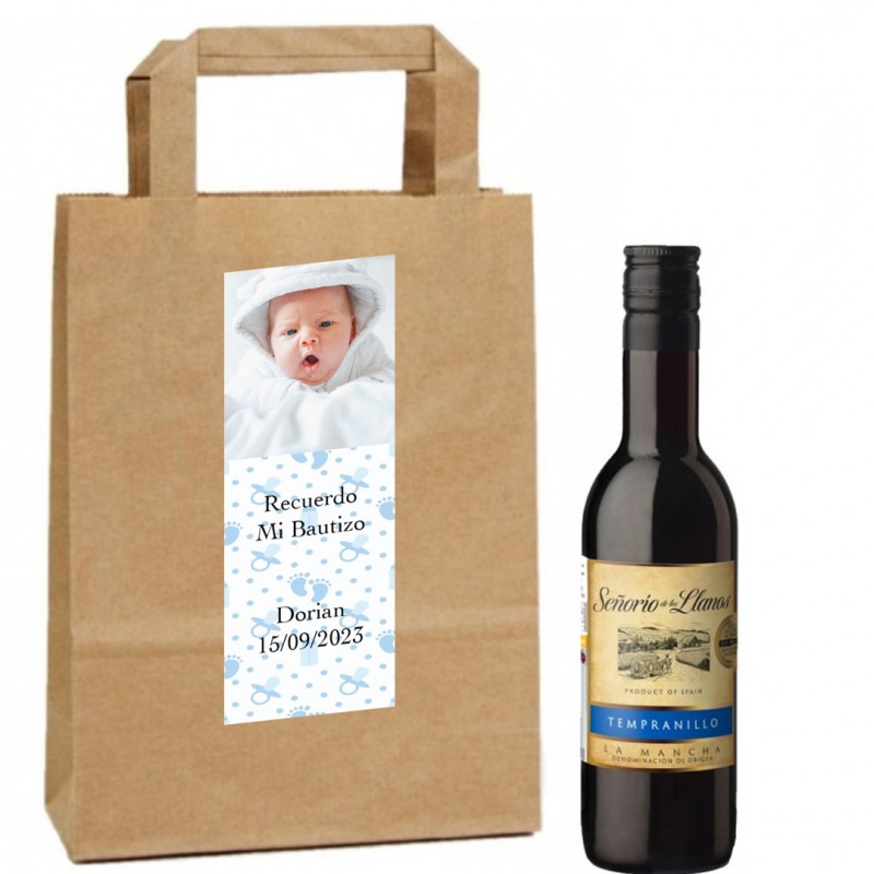 Vino Personalizado Con Foto Y Texto Para Bautizo Niño Vino Personalizado Con Foto Y Texto Para Bautizo Niño