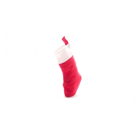 Calcetín navideño rojo con cinta para colgar