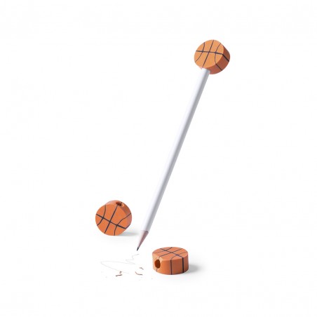 Lápiz con gomas baloncesto