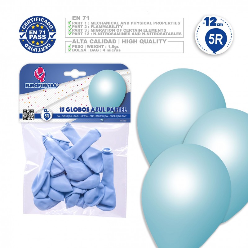 Globos 5r 15 Pastel Azul Globos 5r 15 Pastel Azul