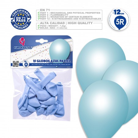Globos 5r 15 Pastel Azul