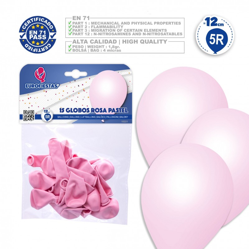 Globos 5r 15 Pastel Rosa Globos 5r 15 Pastel Rosa