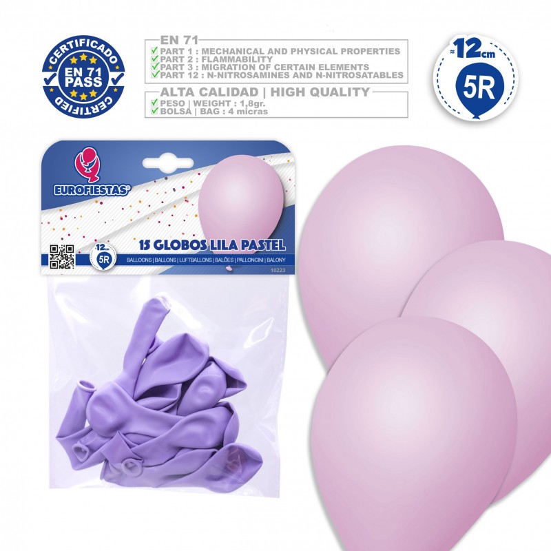Globos 5r 15 Pastel Lila Globos 5r 15 Pastel Lila