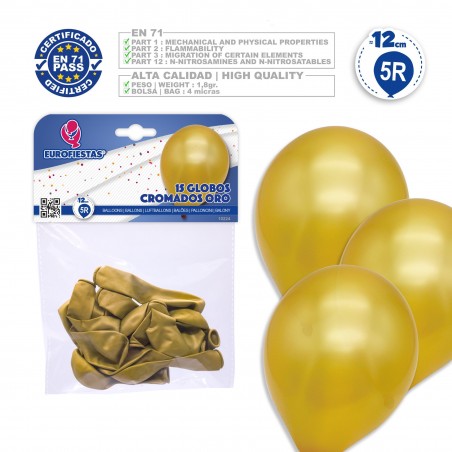 Globos 5r 15 cromo oro