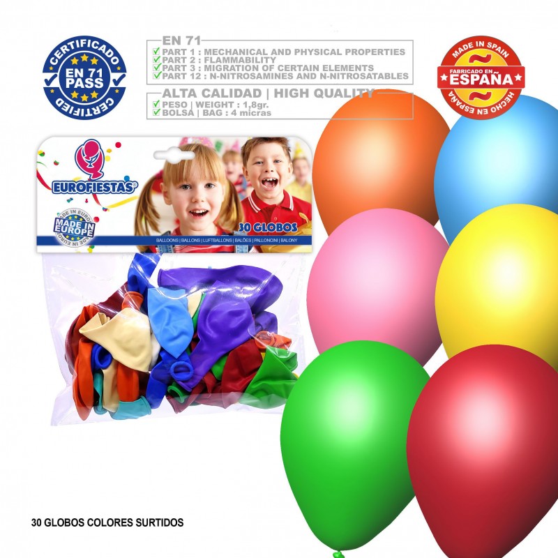 Globos surtidos 30u