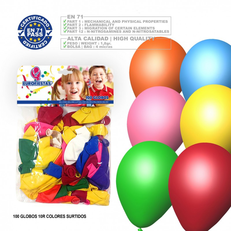 Globos 10r Surtidos 100 Globos 10r Surtidos 100